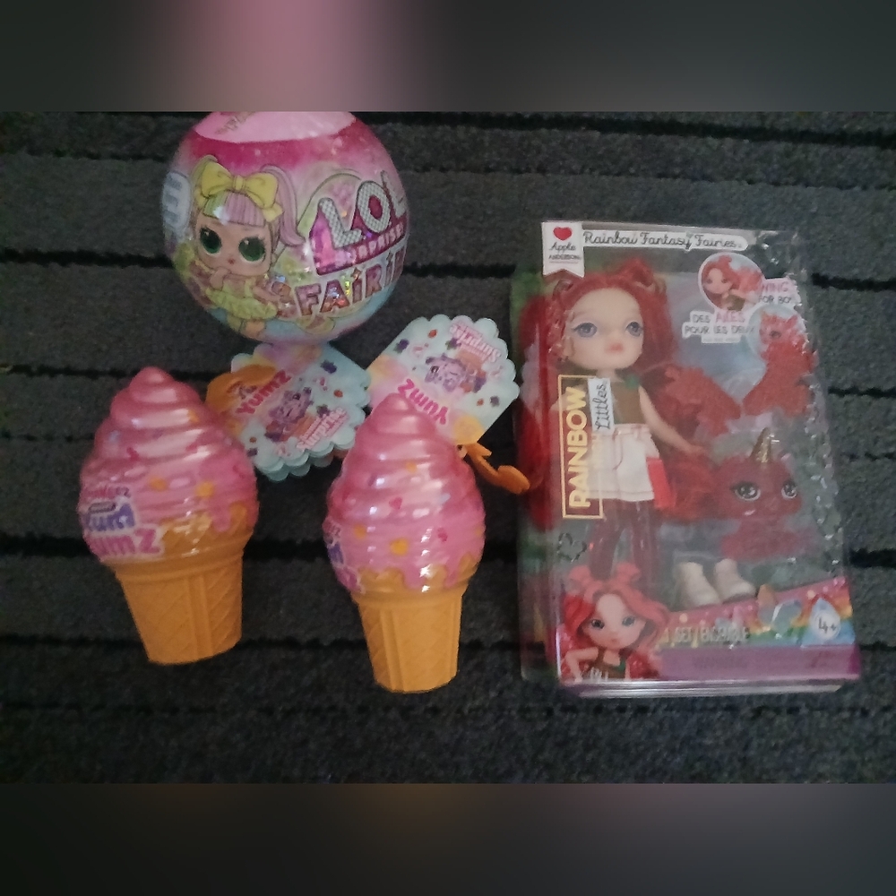NWT Girls Toy Lot 2 Plush Surprise 1 LOL Fairies Surprise 1 Rainbow Fairies Doll